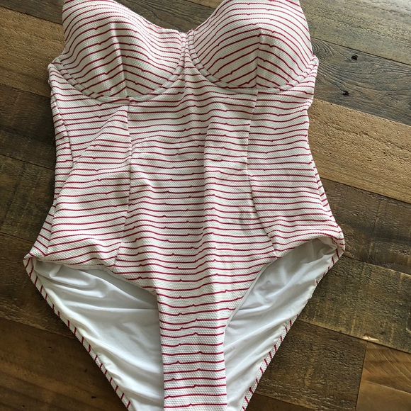 Anthropologie Striped One-Piece Swimsuit Sz. L - Picture 5 of 6